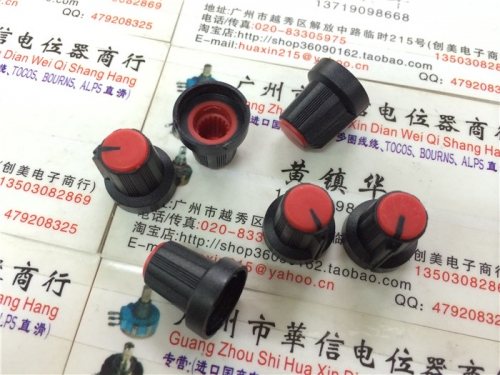 Black body red head plastic knob cap suitable for plum shaft potentiometer black indicator