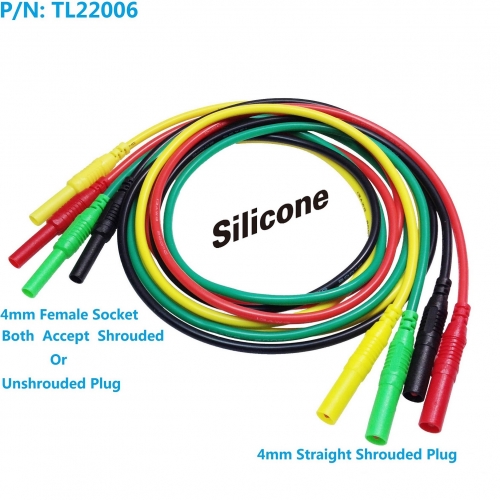 TL22006 special soft silicone 13AWG2.5 square high-voltage extension test line 4mm male mother Male-Female