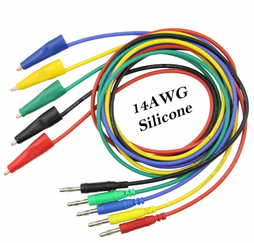 TL22204 2 square 14AWG10A ultra soft silicone regulated power output line of the 1 alligator clips on 1m
