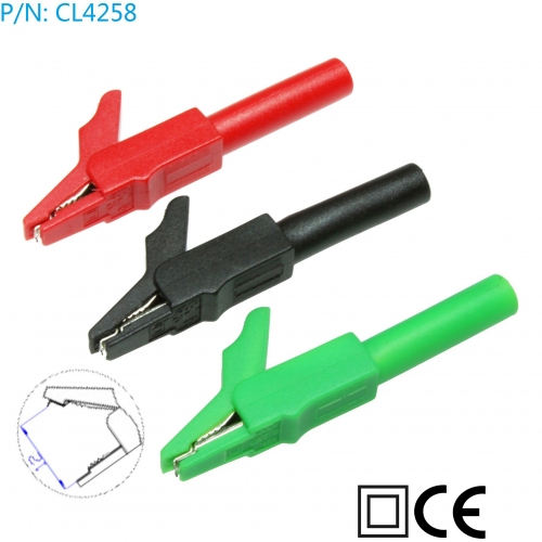 CL4258 copper current full insulation plug 15A/300V alligator clip inserted 4mm banana plug