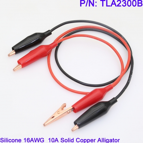 High quality TLA2300B 16AWG1.27 10A square m two alligator clip flexible silicone test line