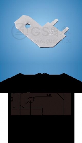 6.35 wide PCB thick Faston 0.8 Tab install plug terminal 90 degree PCB mounting insert