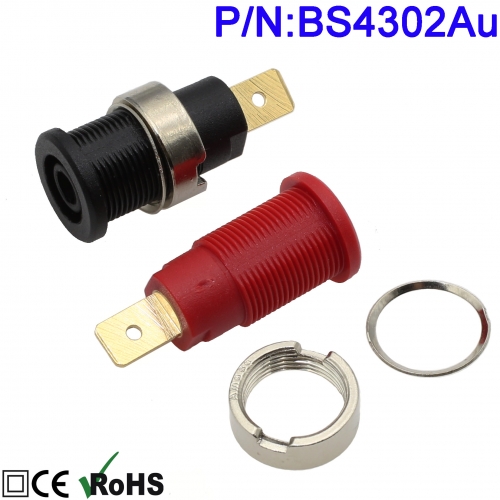 BS4302Au gold plated high pressure panel mounting safety 4mm banana panel socket jack high temperature nylon material