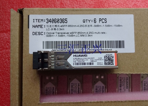 Original HUAWEI 4G multimode FTLF8524P3BNL-HW 850NM SFP 4.25G 34060365