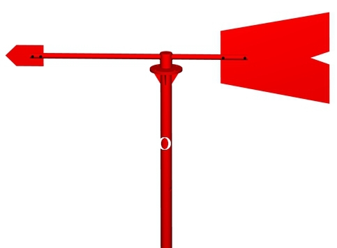 [BELLA]Metal weather vane windsock petrochemical special red diamond special sales(Metal vane +1.2M stent)