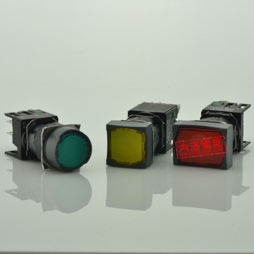 Schneider 16mm with light button, round, square, XB6A/C/DF*B1B, self-locking, 12~24V, 1NO