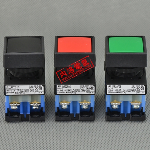 Imported Japanese Fuji square button switch, 22mm AR22F0S-10, self reset, 1 normally open