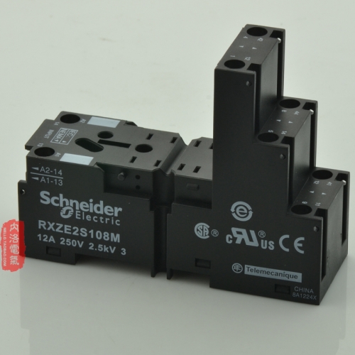 Schneider Schneider relay base, 12A, RXZE2S108M relay, RXM2AB