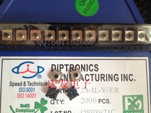 Taiwan DIP round 2A-1L-V-T/R patch tact switch, 6.2*6.2*3 two file double click button switch