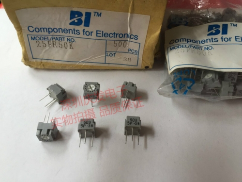 Imported BI single coil top adjustment precision adjustable resistor 25PR50K 503, 50K and 3362P for replacement