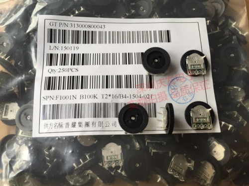 Taiwan single gear potentiometer, 16*2mm B100K dial potentiometer, 3 foot volume adjustment