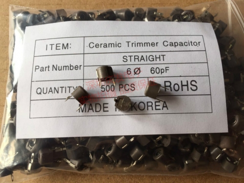 Brown 60PF inline adjustable capacitor diameter 6mm 60P trimmer capacitor variable capacitor capacity