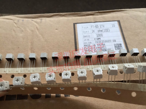 The import of Japanese branch trimming resistor precision adjustable 102K (1K) straight row row with horizontal feet