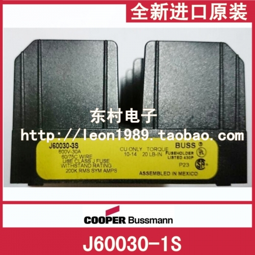 American BUSSMANN fuse J60030-1S, J60030-2S, 30A, 600V, LPJ series base