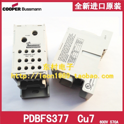 American BUSSMANN junction box PDBFS377, Cu7, 600V, 570A, 1/4HEX, PDBFS220
