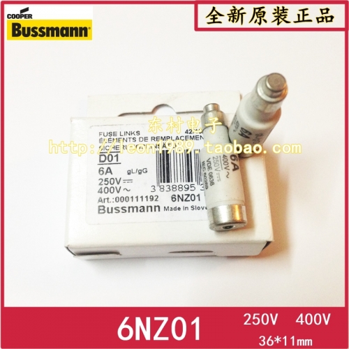 Bussmann fuses, 6NZ01, 6A, 2NZ01, 2A, 4NZ01, 4A, 400V, 250V, gL/gG