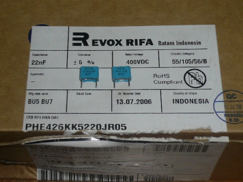 RIFA Sweden 426 series 0.022UF 400V original genuine, foot 7.5m from stock