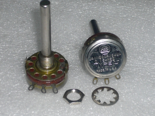 Inventory of new U.S. AB carbon membrane single potentiometer 150K 2W discontinued for many years, thermal potentiometers
