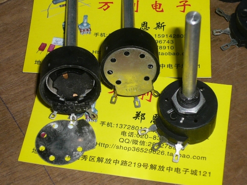 Imported adjustable wire winding potentiometer 100R 3W, shaft length 60MM diameter 6MM installation hole 10MM