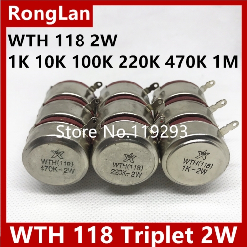 WTH 118 2W triple potentiometer 2.2K  4.7K  10K  22K  47K  100K  220K 330K  470K  560K  680K 1M  2.2M