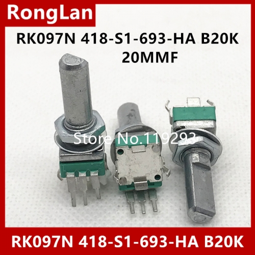 RK097N 418-S1-693-HA single joint vertical potentiometer B20K handle long 20MMF with midpoint