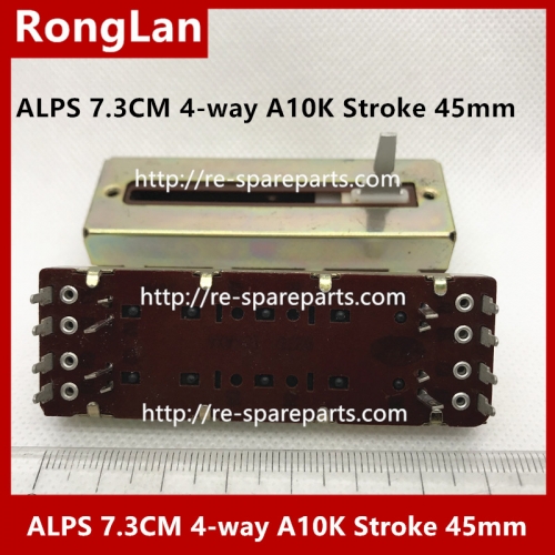 Japanese ALPS Sliding Potentiometer 7.3 cm Direct Sliding 4-way A10K Stroke 45mm Volume Attenuator Pusher