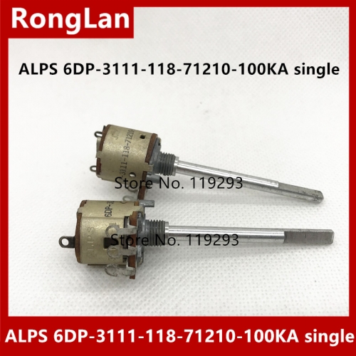 Imported Japanese ALPS 6DP-3111-118-71210-100KA A100K single joint potentiometer with switch 50MM shaft