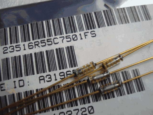 Origional Product Vishay Gold Pin 7.5K 7500 0.1% Glass Fiber High-Precision Fever Resistor