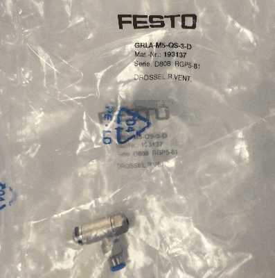 FESTO Throttle Valve GRLA-M5-QS-3-D 193137 Brand New Genuine Original