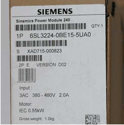SIEMENS G120 Frequency Converter 6SL3224-0BE15-5UA0 0.55KW Brand New & Original