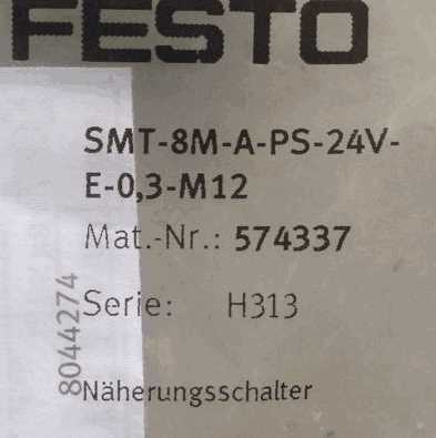 FESTO Sensor SMT-8M-A-PS-24V-K-0  3-M12 574337 Festo