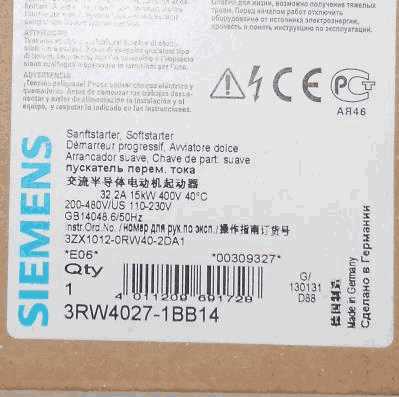 SIEMENS Soft Starter 3RW4055-6BB44 Brand New Genuine Original