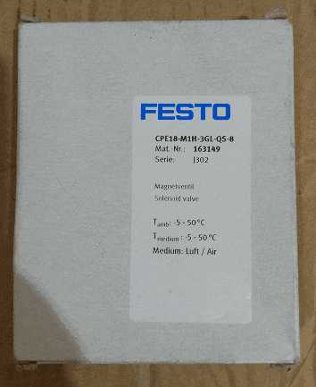 Festo Festo Solenoid Valve CPE18-M1H-3GL-QS-8 163149 Brand New & Original