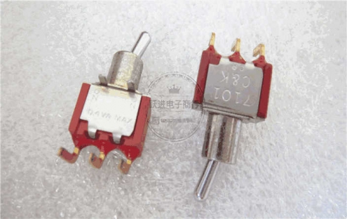 Imported US C & K 7101 Buttons Switch Gold-Plated Curved Feet 3 Feet 2-Speed Rocker Arm Shake Head Move on and off 0.4va