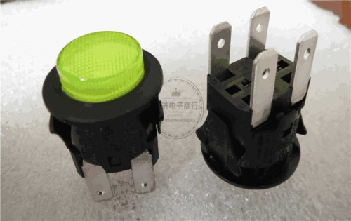 20MM SB-53 Imported Taiwan round Button Switch 4-Leg Light Included Self-Locking Power on and off 16a250v