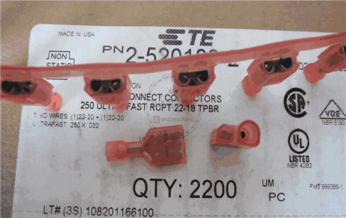 Imported American Te AMP2-520183-2 Male Female Plug Terminal 6.3mm Hook Switch Terminal with Set 22-20