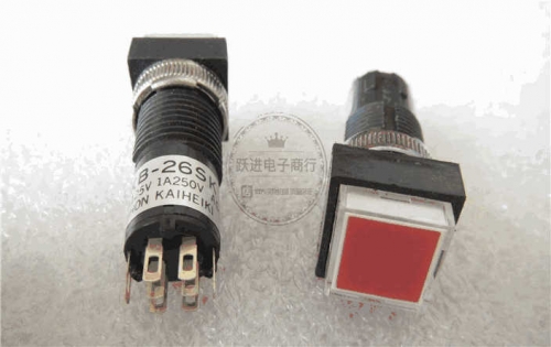 Imported Japanese KB-26SK Self-Locking Switch 6/8 Feet Light Included Square Power on/off 1a250v Hole Diameter 11.7mm