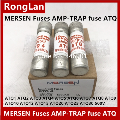 French MERSEN fuses, AMP-TRAP fuses ATQ1/2 ATQ1 ATQ2 ATQ3 ATQ4 ATQ5 ATQ6 ATQ7 ATQ8 ATQ9 ATQ10 ATQ12 ATQ15 ATQ20 ATQ25 ATQ30, 500V