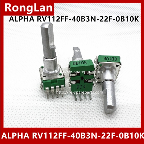 Taiwan RV112FF-40B3N-22F-0B10K ALPHA 360 degree turn effect potentiometer OB10K 22MMF 0B10K