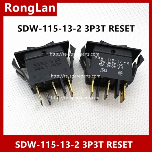 Japanese made SDW-115-13-2 3P3T RESET 15A125VAC 10A250VAC SHINDEN power switch ship type switch