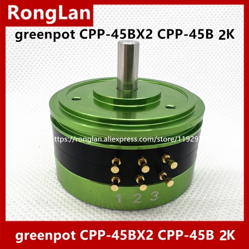 green pot CPP-45BX2 CPP-45B 2K 6PIN double shaft conductive plastic potentiometer tap 8 pins 0.1%