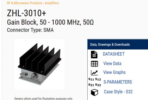 ZHL-3010+ 50-1000MHz Mini-Circuits RF low noise amplifier