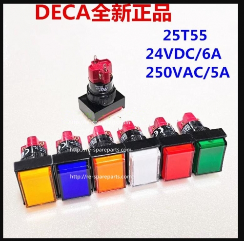 DECA reset button single way D16LMT1-1AB D16LAT1-1AB Taiwan into the rectangular R G B Y W BK lock reset dynamic switch
