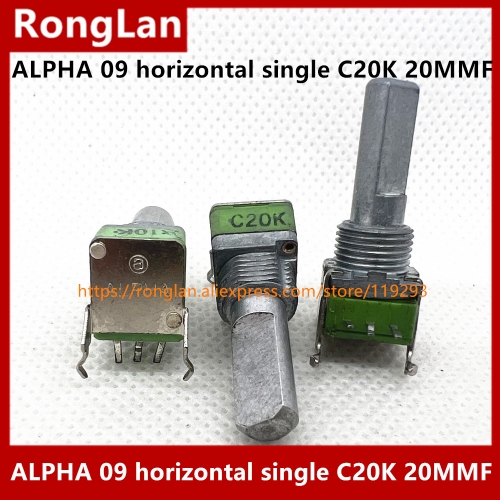 ALPHA 09 horizontal single- joint potentiometer A10K C20K B50K [with midpoint ]-