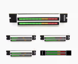 Double 12 bit dual channel LED music spectrum level indicator light (7 green, 2 orange, 3 red) audio LED indicator light