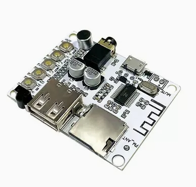Wireless audio receiving board module decoding and playback with USB TF card front-end output