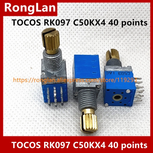 JAPAN Special TOCOS RK097 9011 quadruple stepping potentiometer C50K C50KX4 15MM SHAFT with 40 points