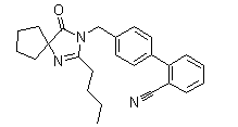 4'-((2-n-butyl-4-oxo-1,3-diazaspiro[4,4]non-1-en-3-yl)methyl)-1,1'-biphenyl)-2-carbonitrile(CAS:138401-24-8)