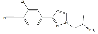 (S)-4-(1-(2-Aminopropyl)-1H-Pyrazol-3-yl)-2-Chlorobenzonitrile(CAS:1297537-41-7)