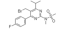 5-(Bromomethyl)-4-(4-Fluorophenyl)-6-Isopropyl-2-[Methyl(methylsulfonyl)amnio]pyrimidine(CAS:799842-07-2)
